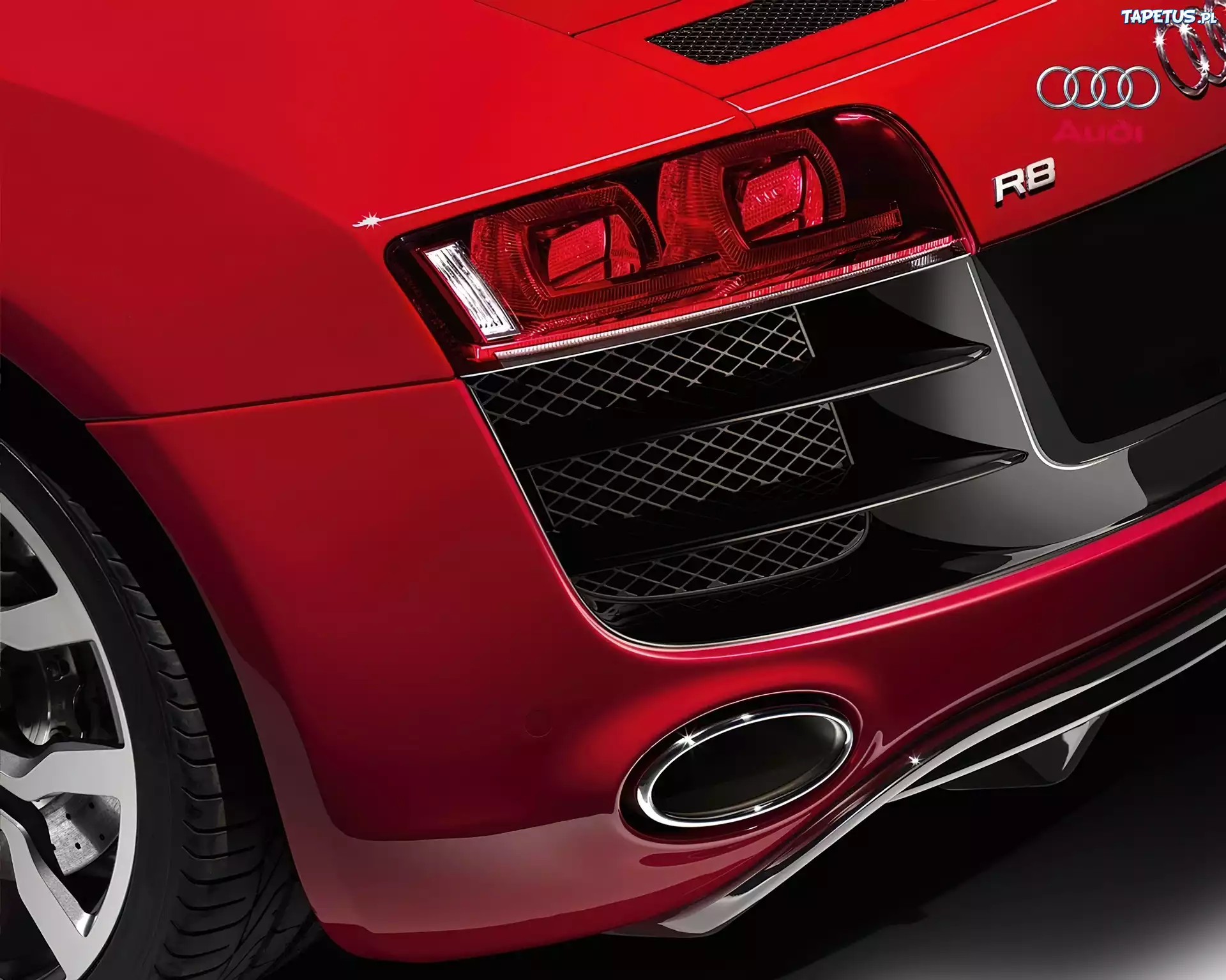 Czerwone, Audi R8, Lampa, Tylna