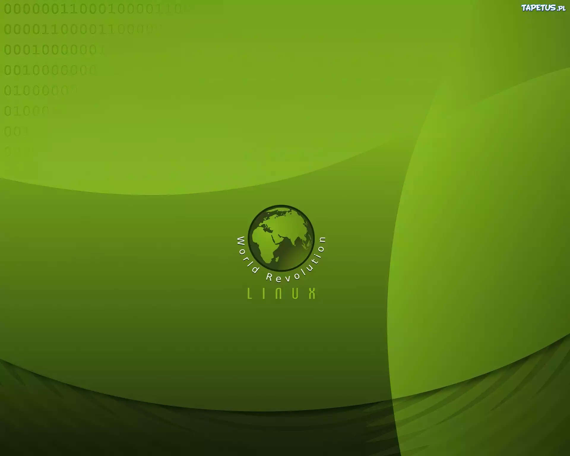Linux, Świat, Zielone, Tło