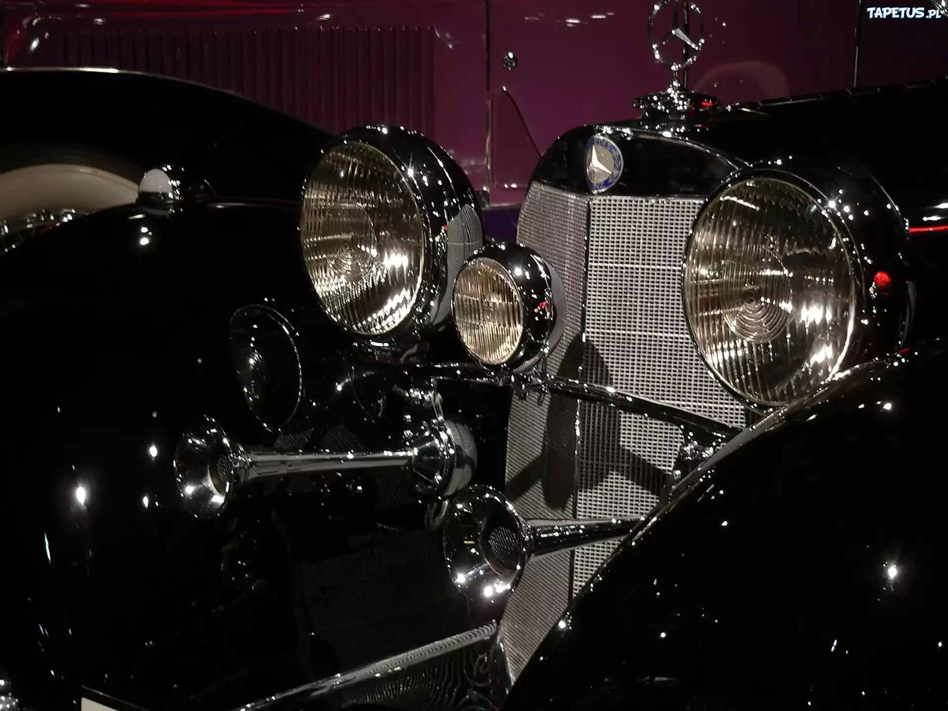 Mercedes, Samochody Zabytkowe,światła , klakson
