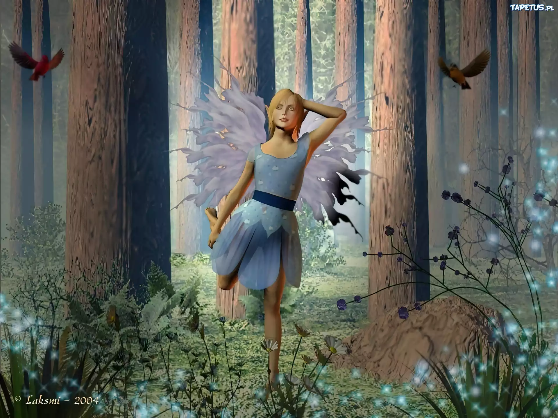 Elf, Zabawa, Las, 3D, Fantasy