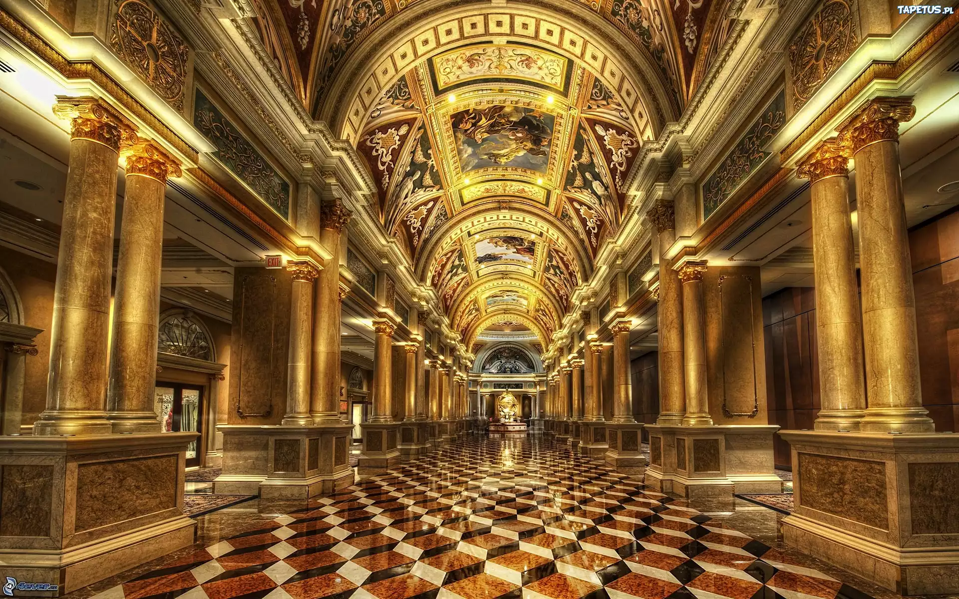 Wnętrze, Hotelu, Weneckiego, Las Vegas