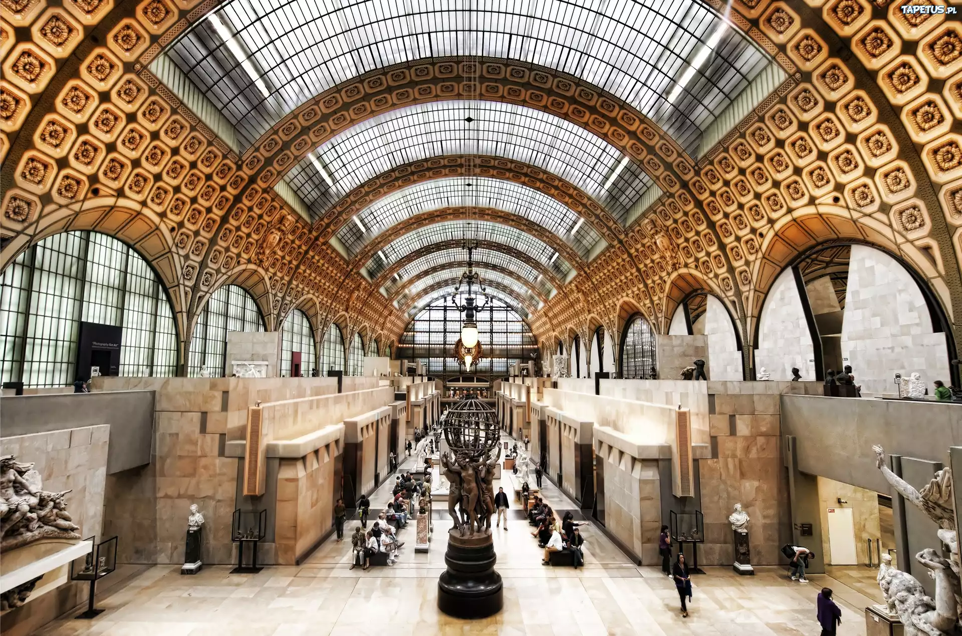 Wnętrze, Muzeum, Sztuki, Louvr, Paryż, Francja, Trey Ratcliff