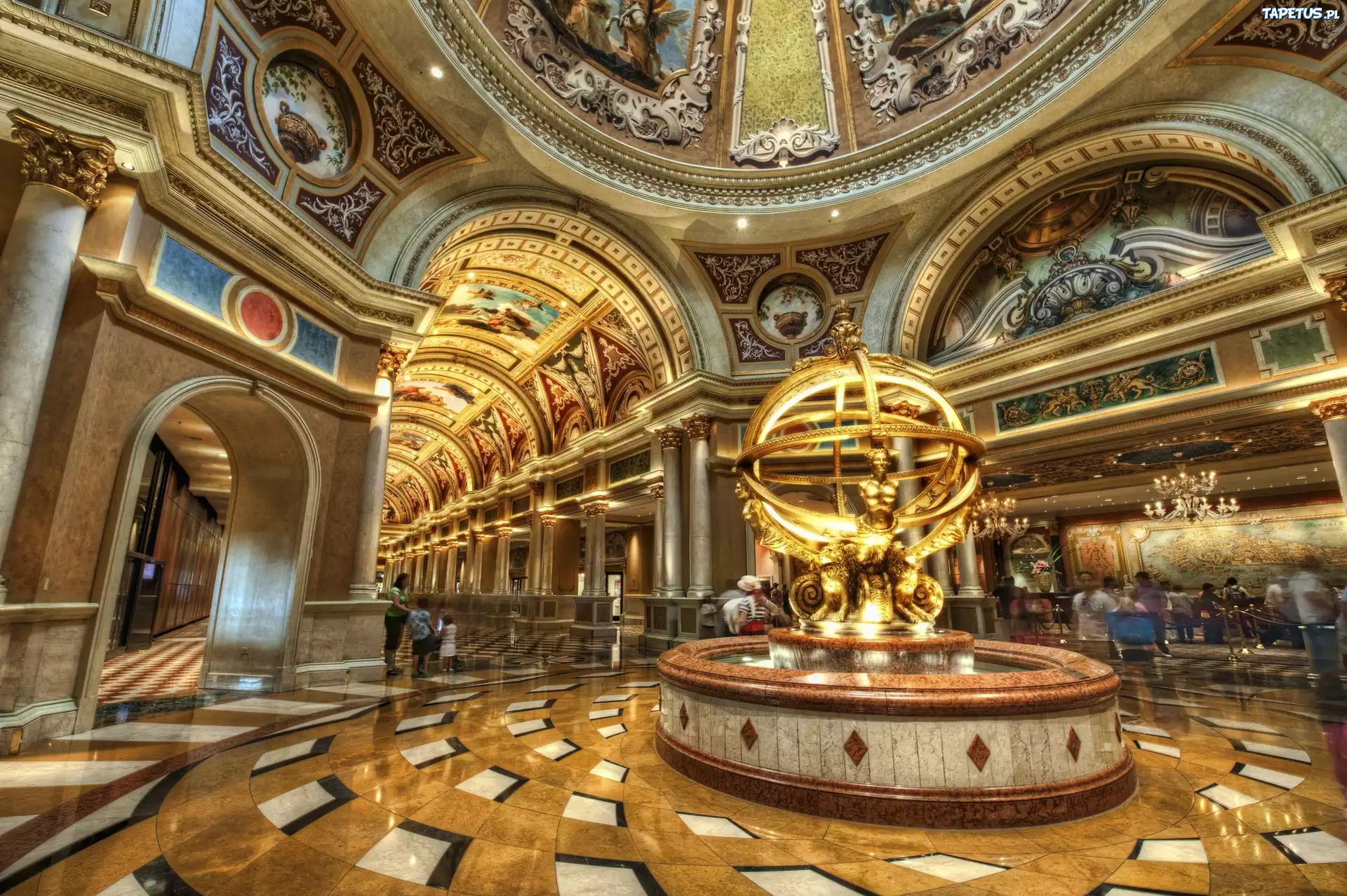 Wnętrze, Hotelu, Weneckiego, Las Vegas, USA