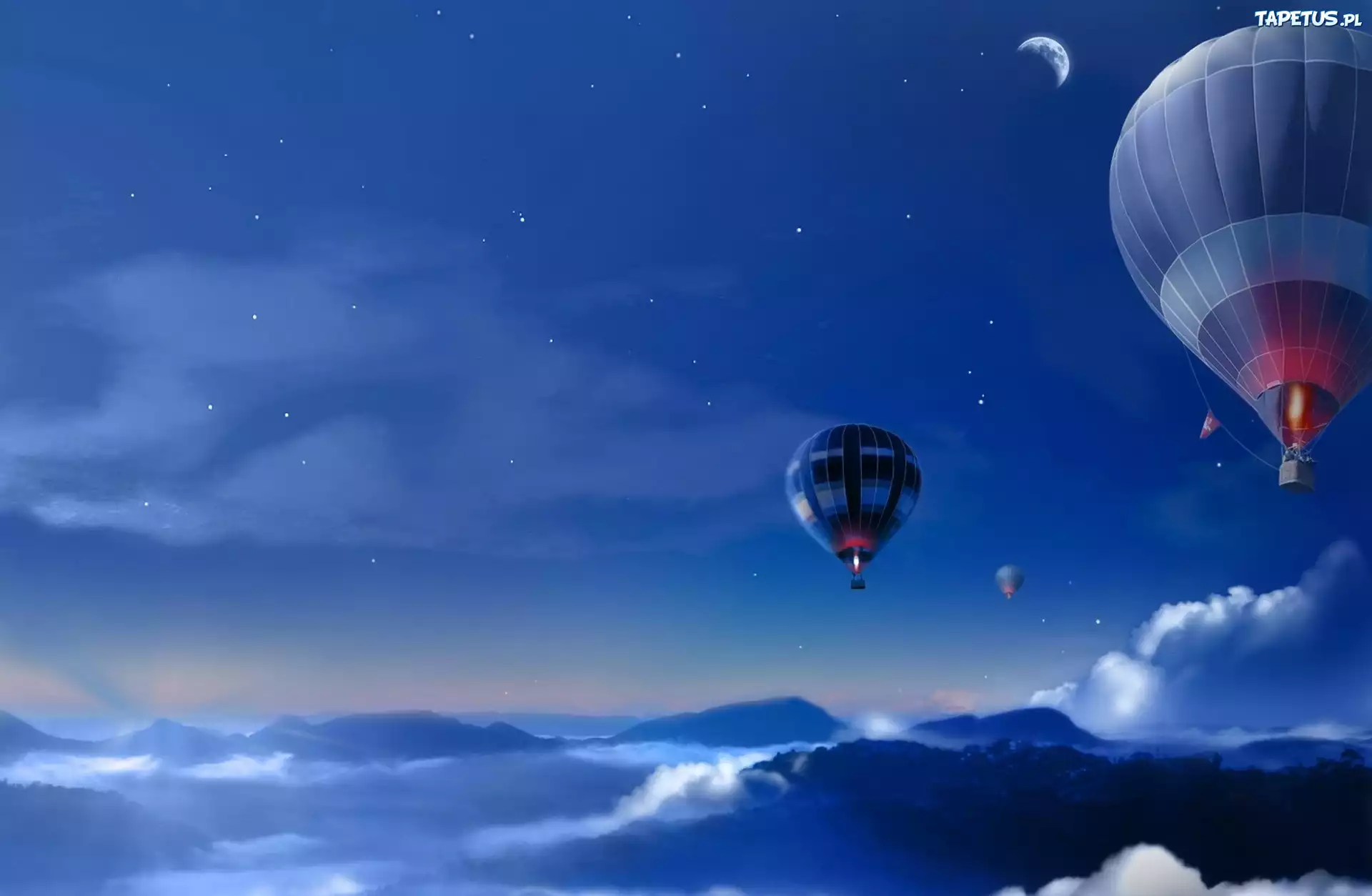 Niebo, Balony, Chmury
