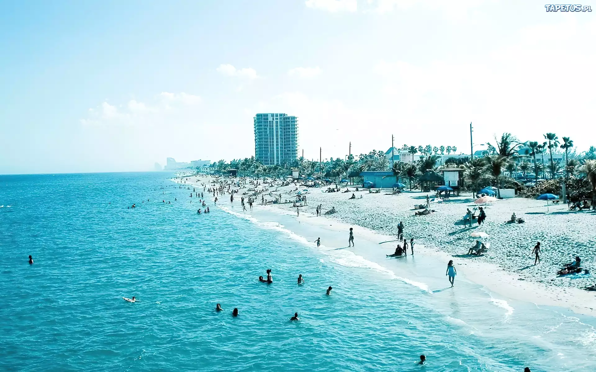 Plaża, Morze, Wybrzeże, Ludzie
