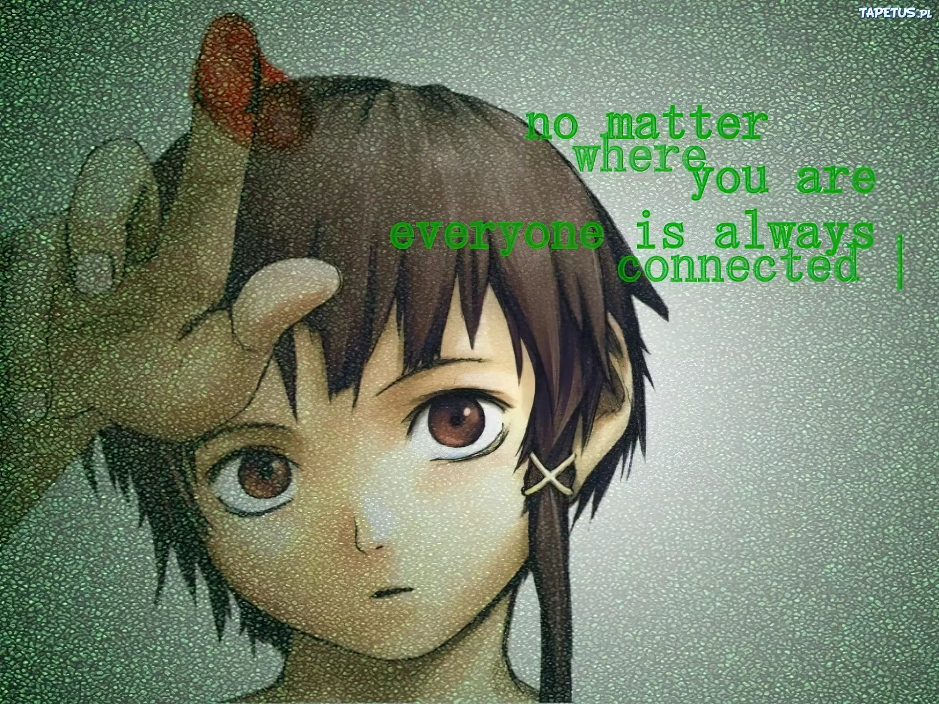 Serial Experiments Lain, twarz, duże oczy