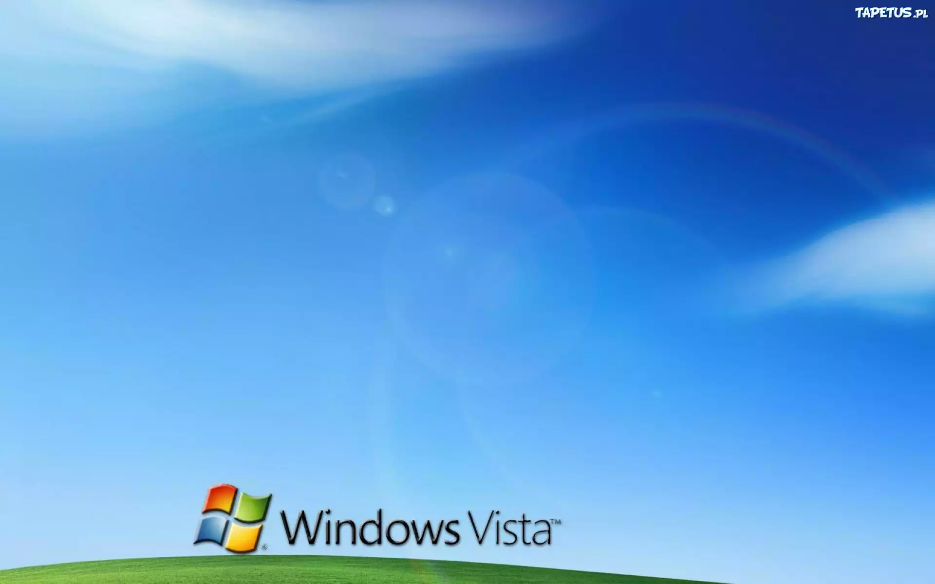 Windows Vista, microsoft, łąka, chmury