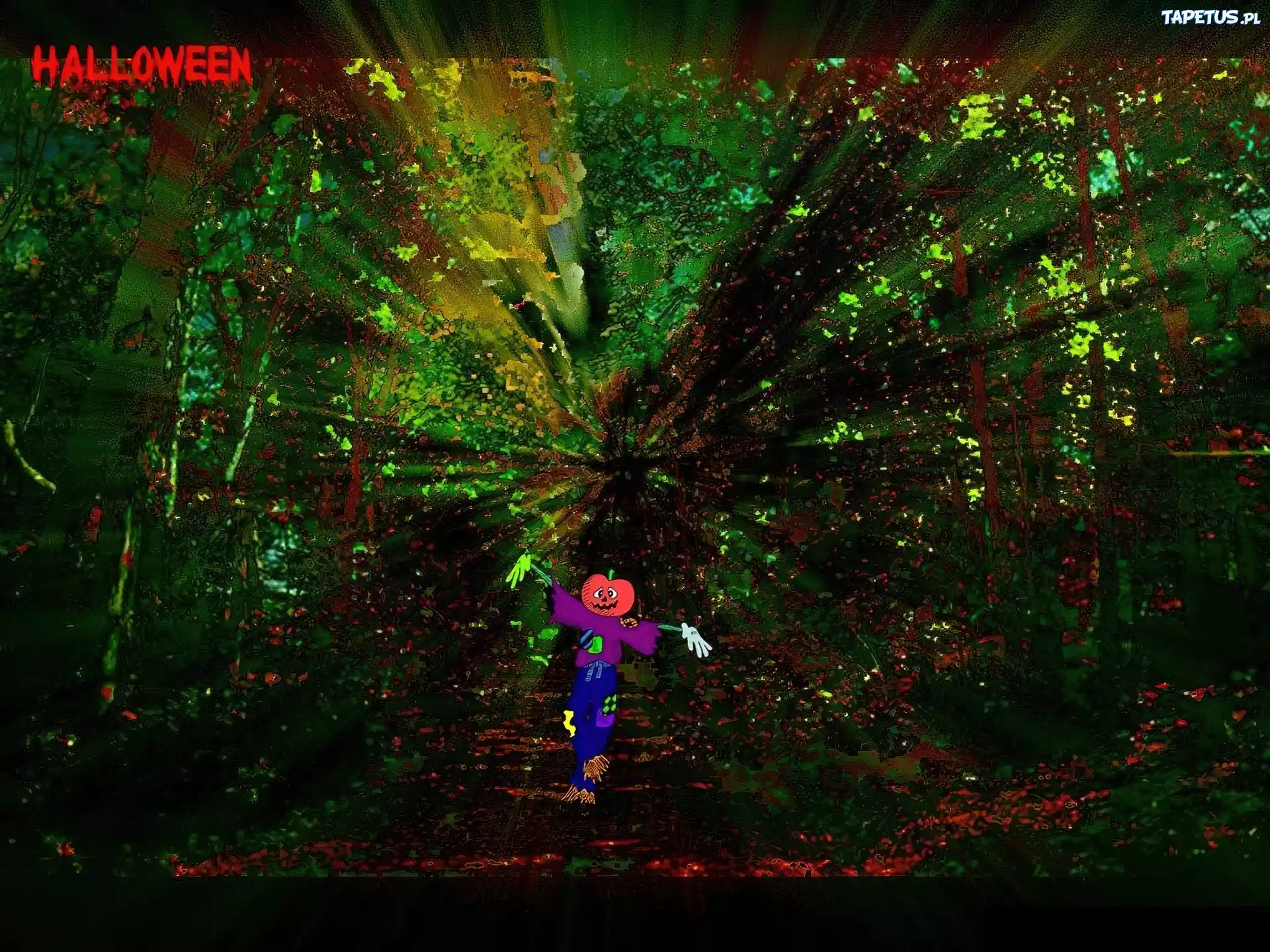 Halloween,świecący las