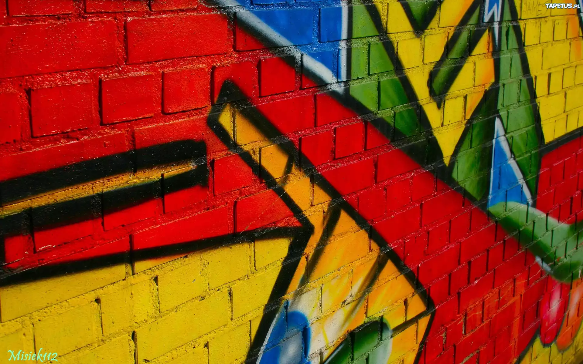 Graffiti, Czerwone, Żółte, Niebieskie, Zielone