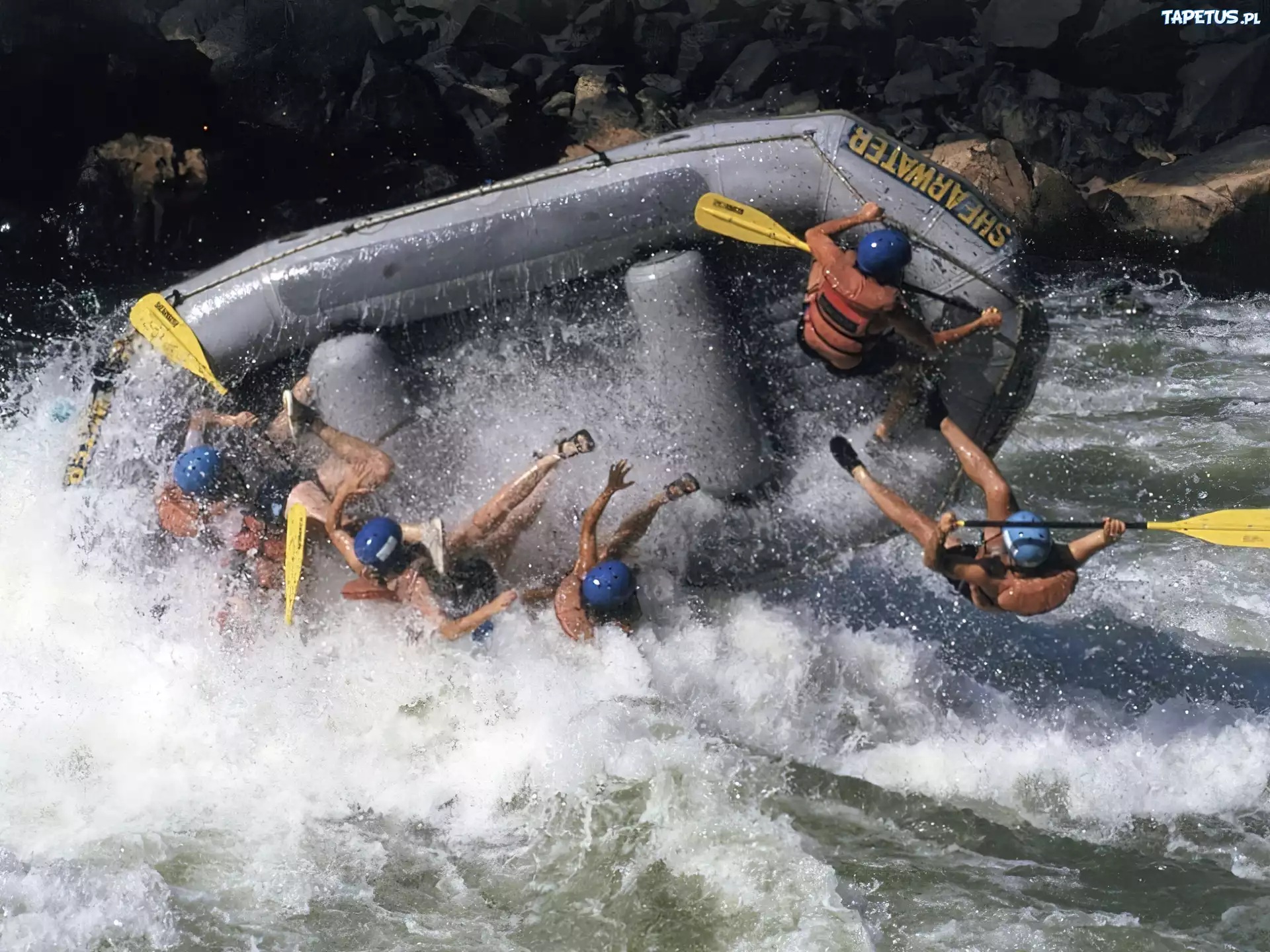 Rafting,spływ, rzeka, wiosła