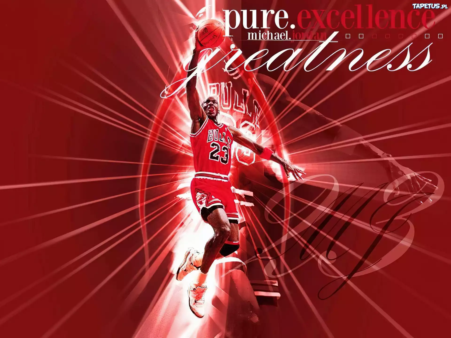 Koszykówka,koszykarz,Michael Jordan, promienie czerwone