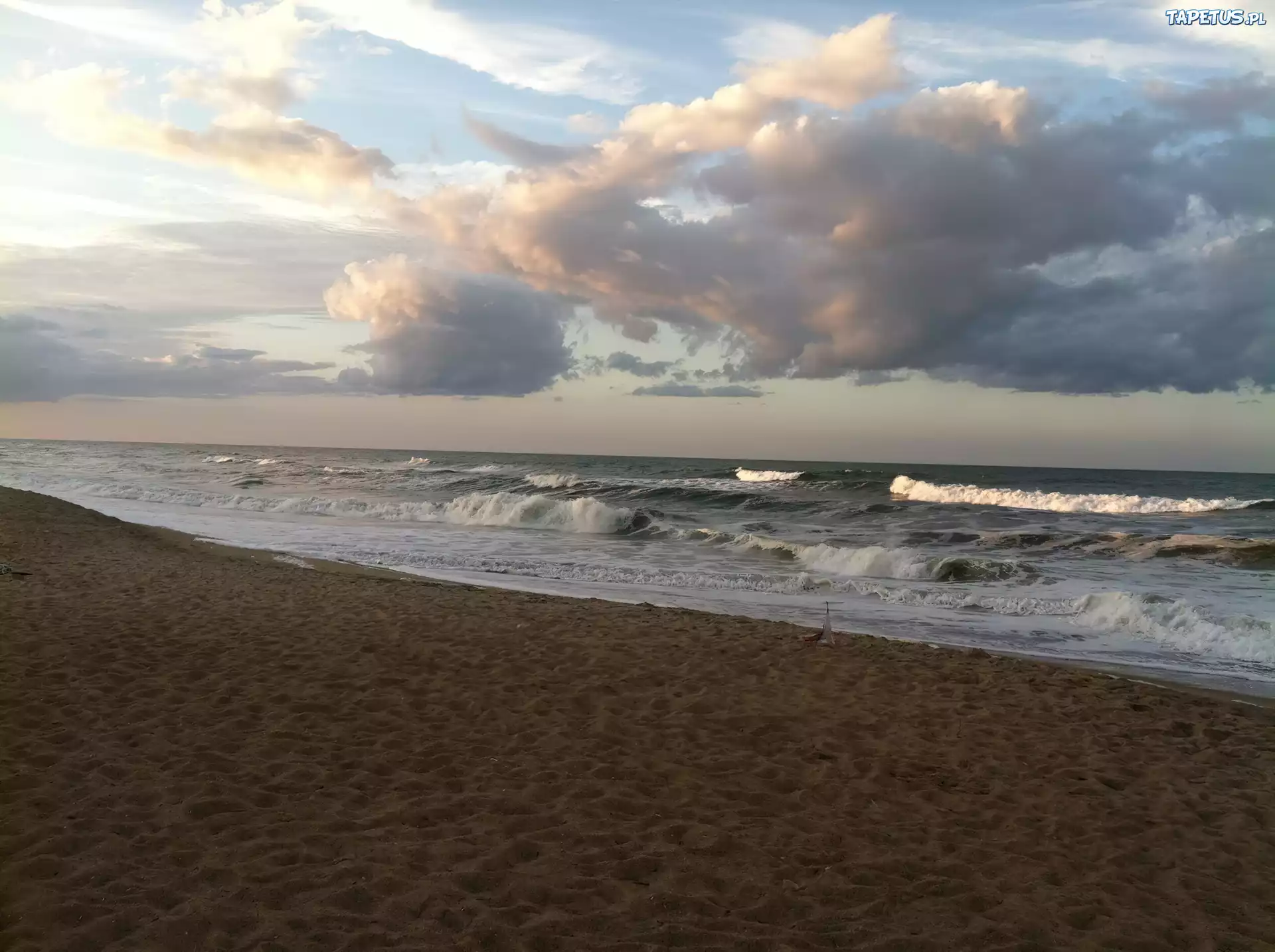 Plaża, Morze, Chmury