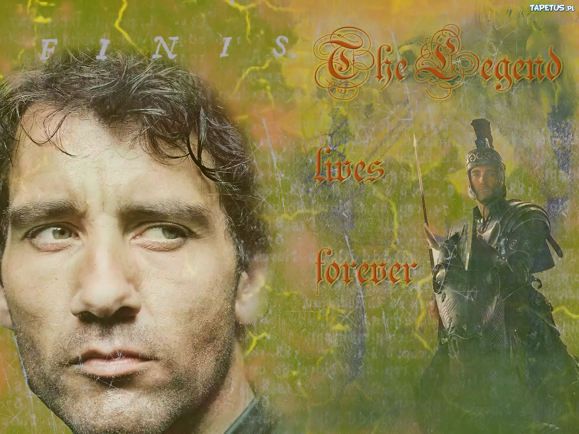 Clive Owen,rycerz, koń, twarz