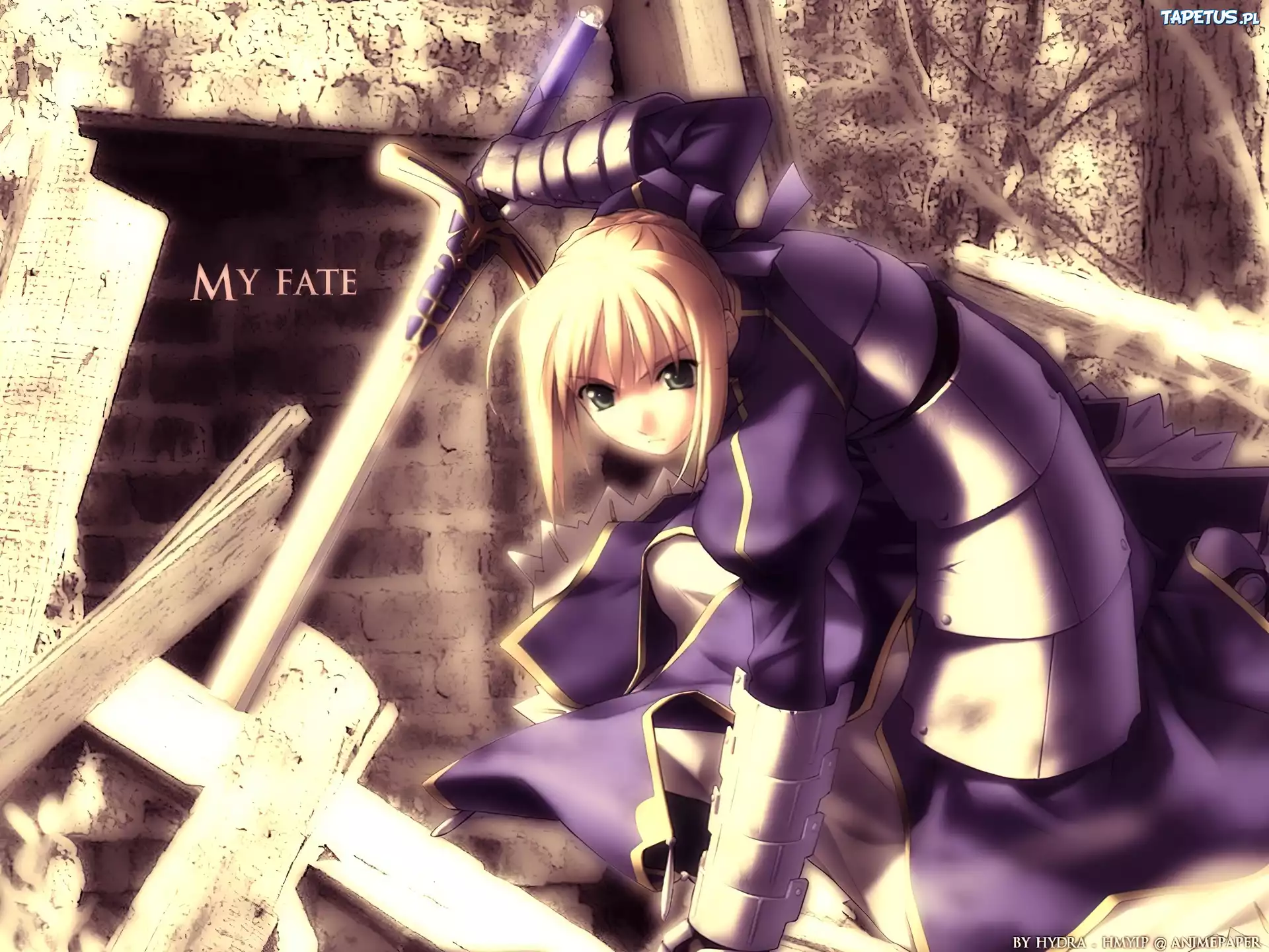 Fate Stay Night, kopalnia, wejście, kobieta, miecz