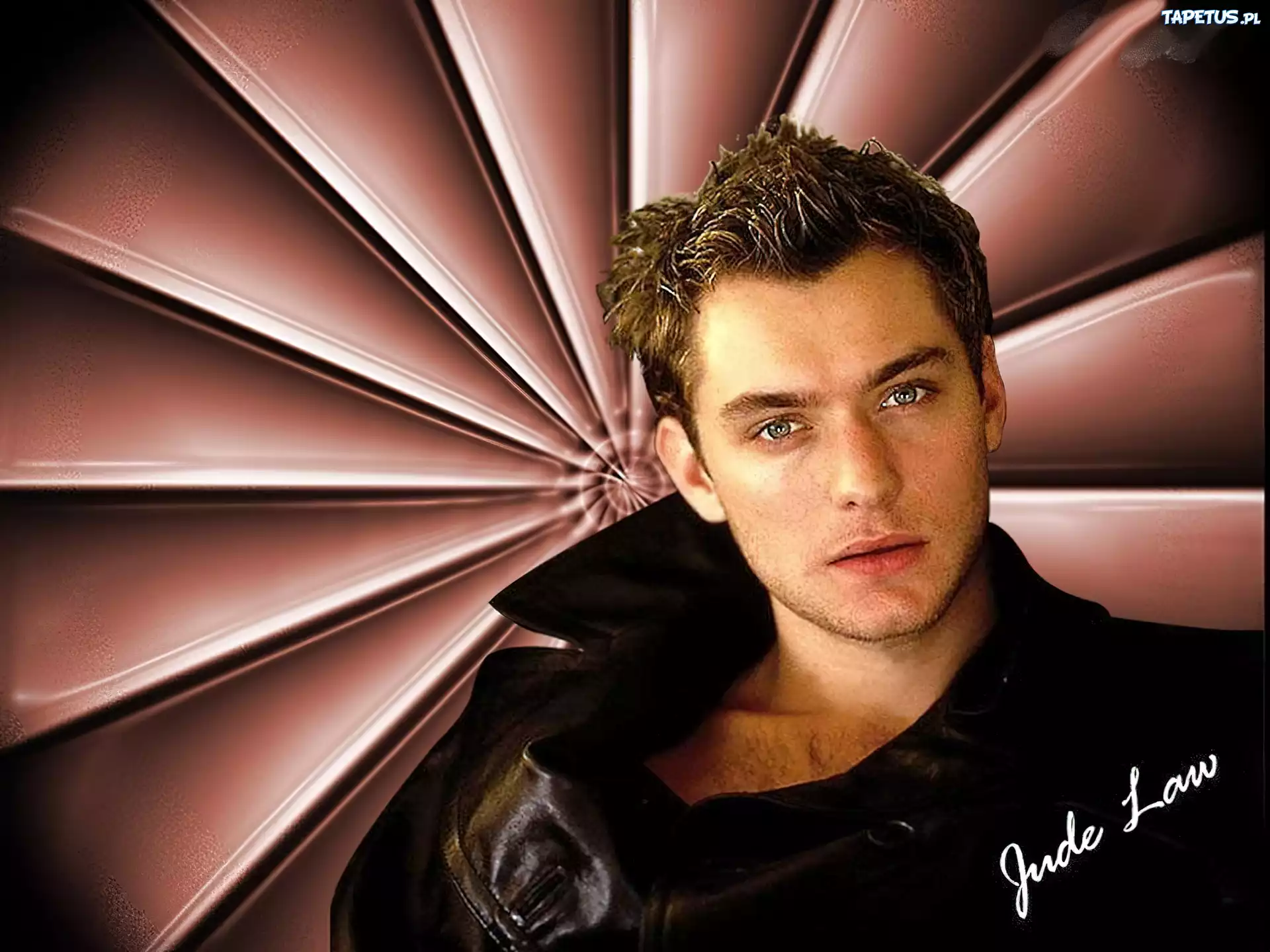 Jude Law,blond włosy, niebieskie oczy