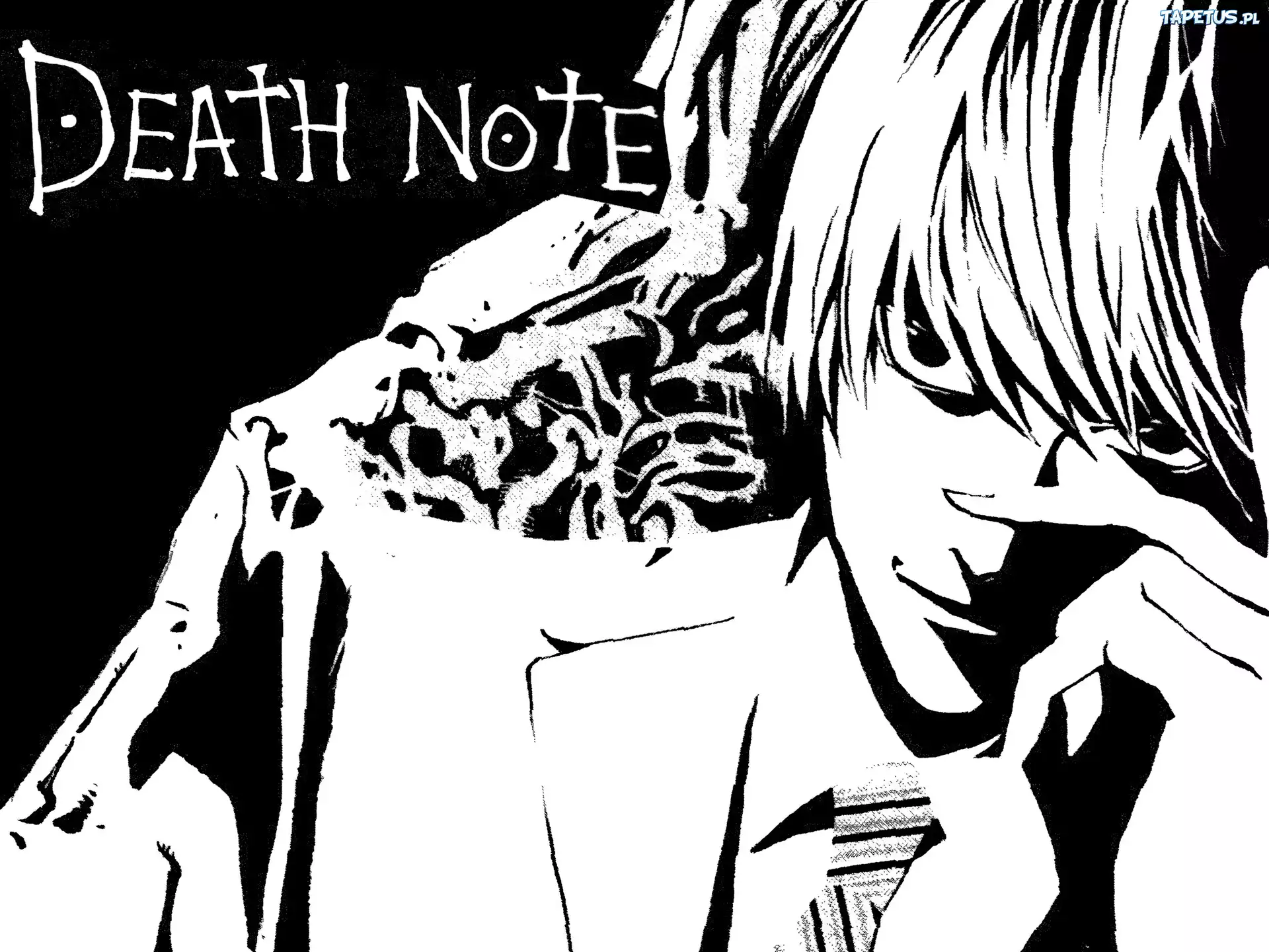 Death Note, szkic, krawat, chłopak