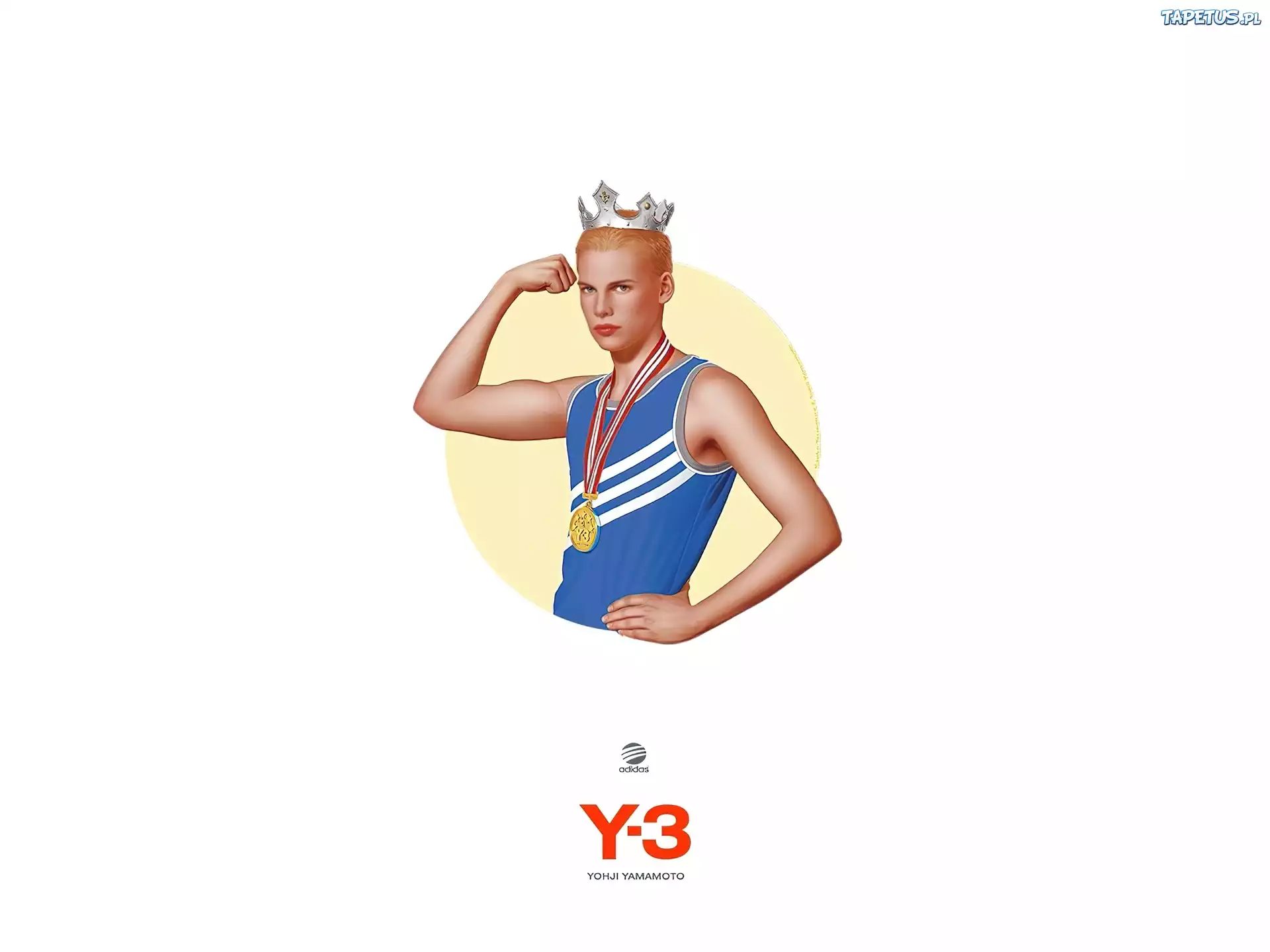 Adidas, mężczyzna, medal, sport, korona