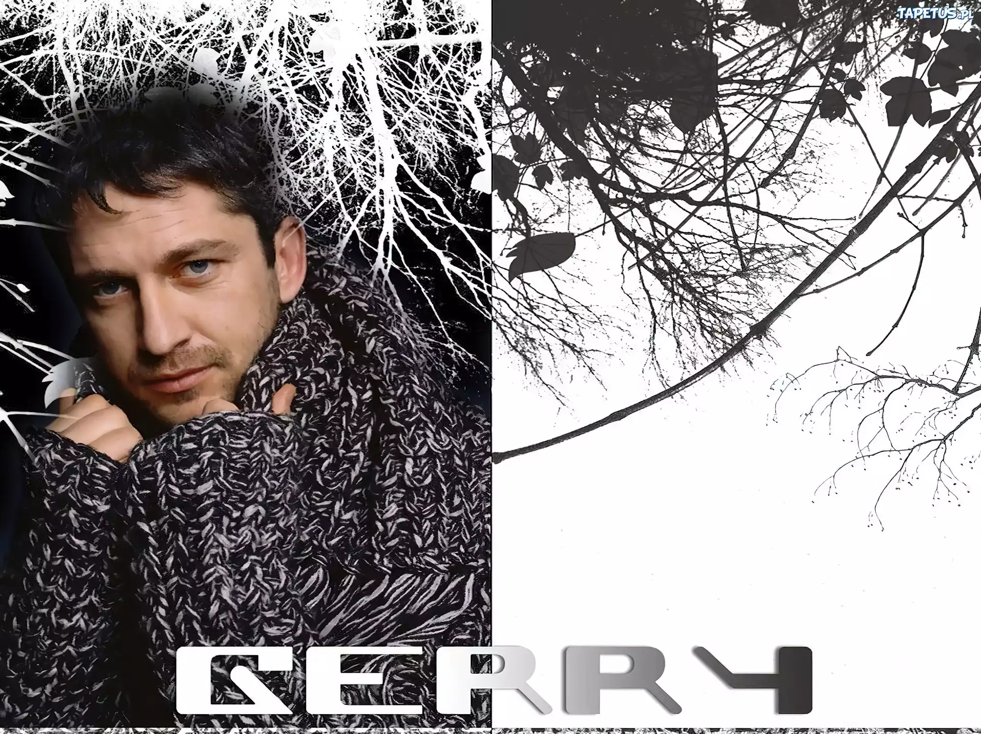 Gerard Butler,sweter, niebieskie oczy