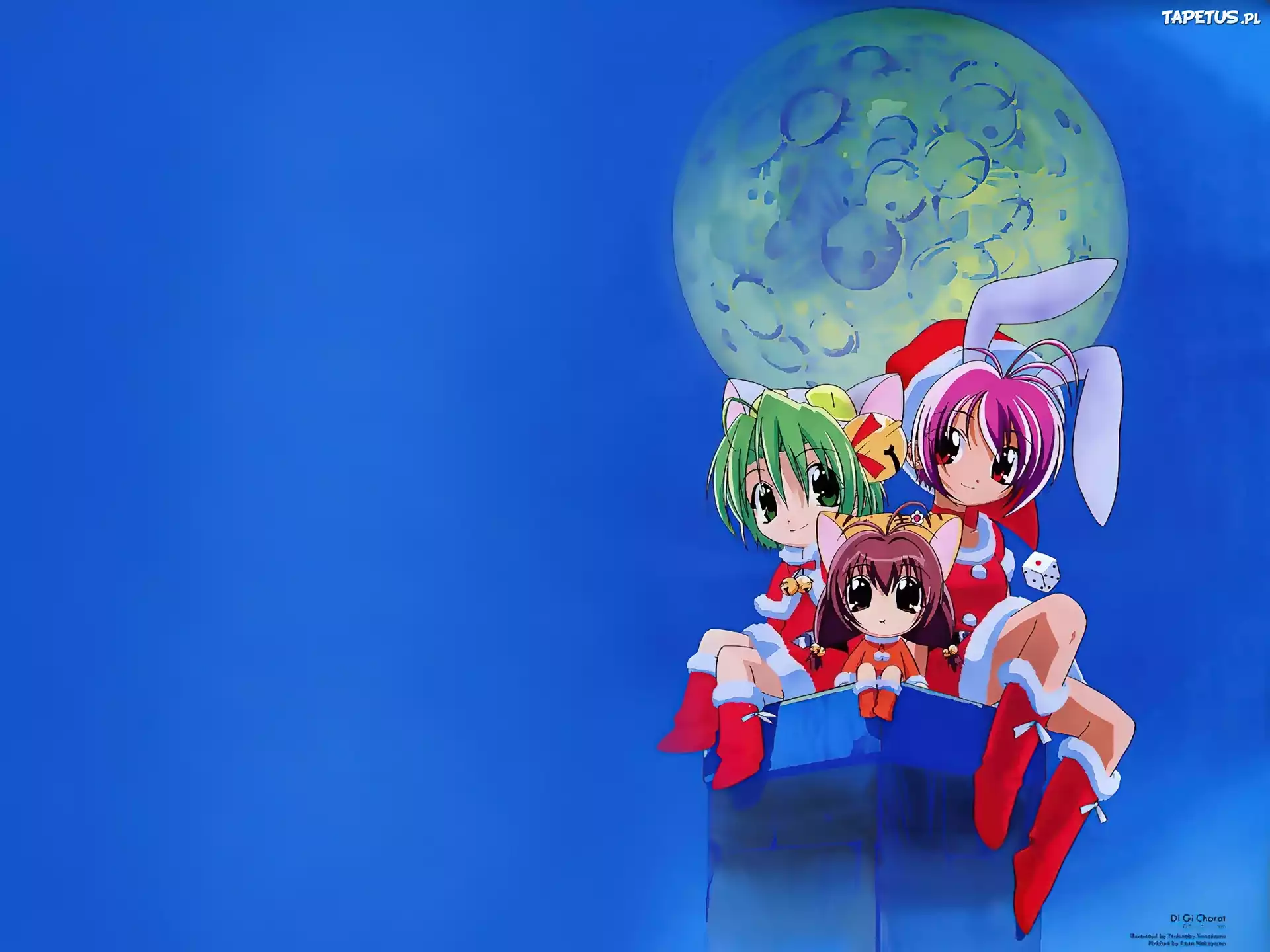 Digi Charat, dziewczynki, księżyc, mikołaj