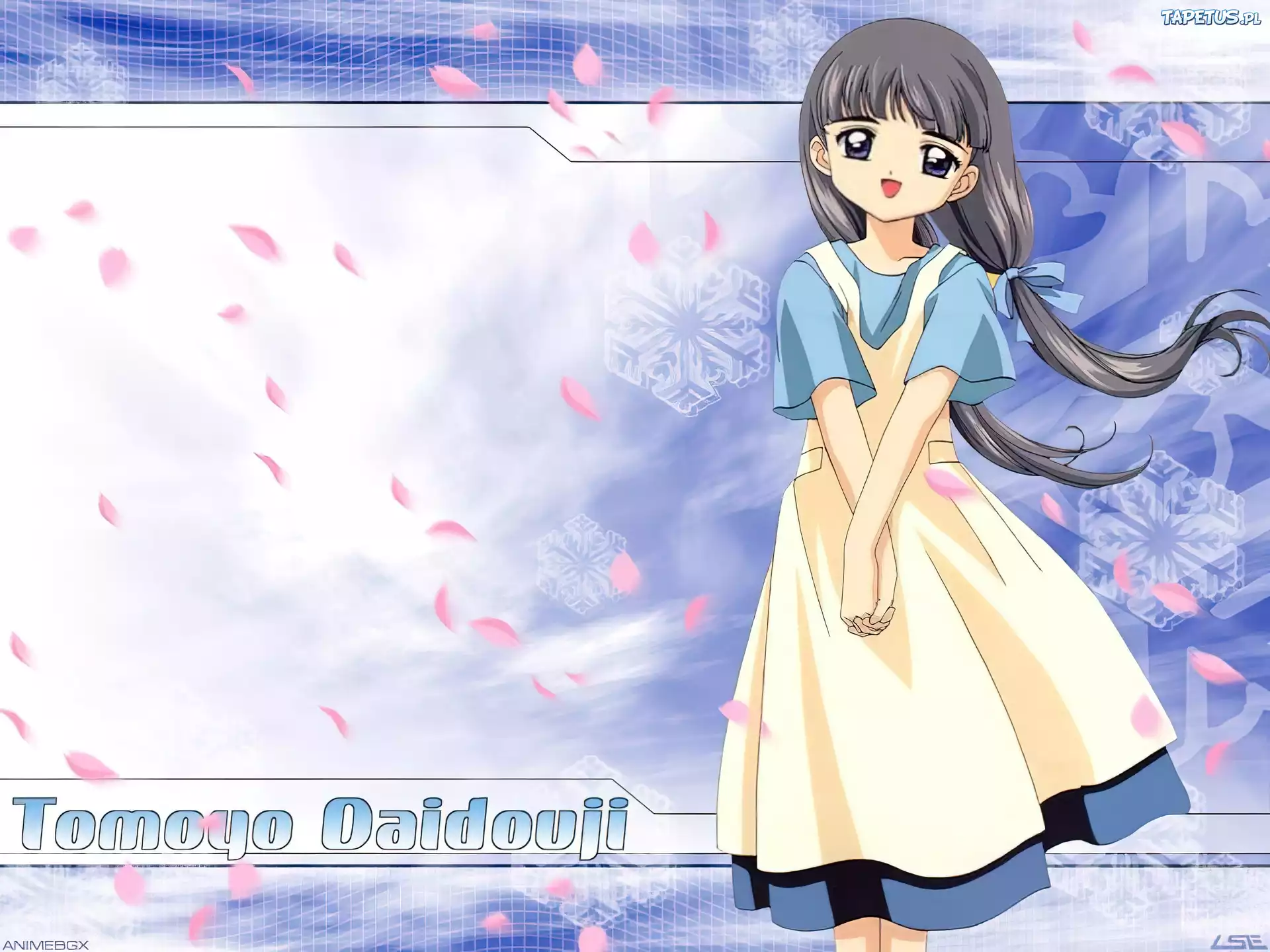 Cardcaptor Sakura, dziewczyna, suknia, włosy, napisy